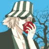 bleach-urahara-put-apple-to-lips